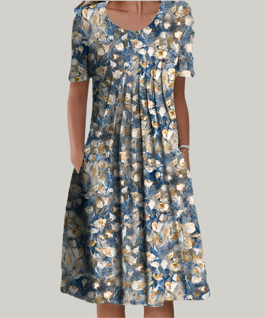 Aveline | Women's Midi Dress with Side Slit and Fitted Design