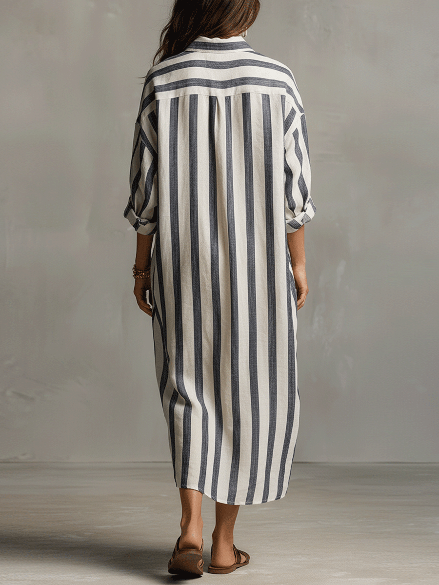 Brielle | Bohemian Maxi Dress with Casual Striped Design