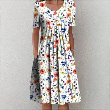 Celina | Women's Casual Floral Dress with Pockets and Short Sleeves