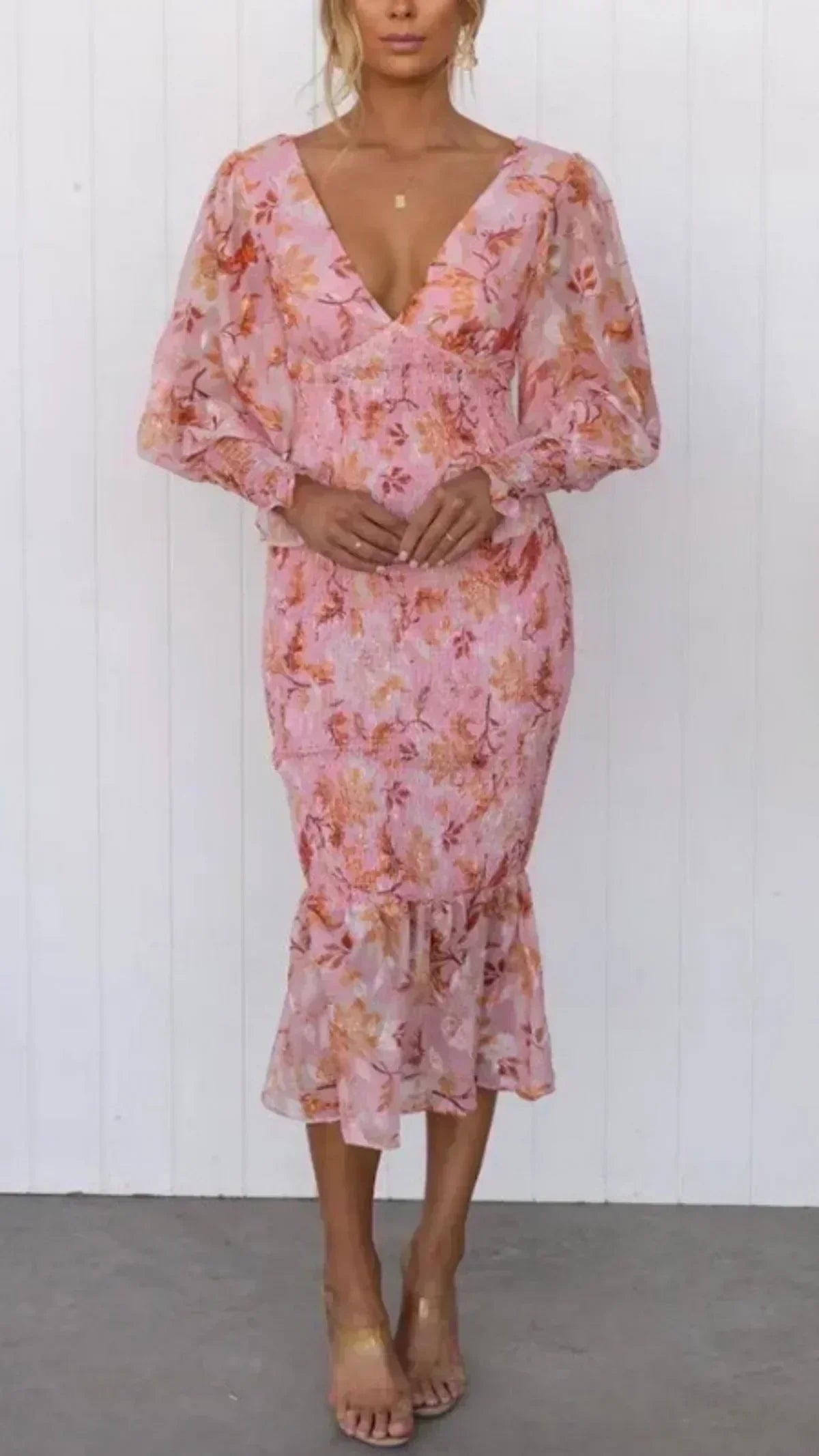 Everly | Women's Floral Dress with Short Sleeves and A-Line Skirt