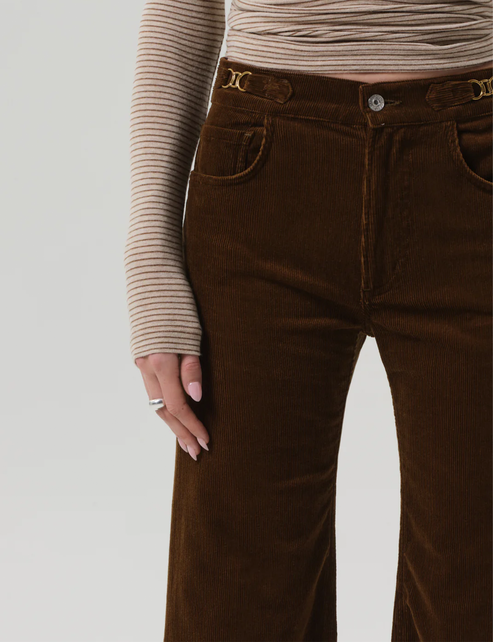 Kimberly Horsebit Flare, Manuka Corduroy