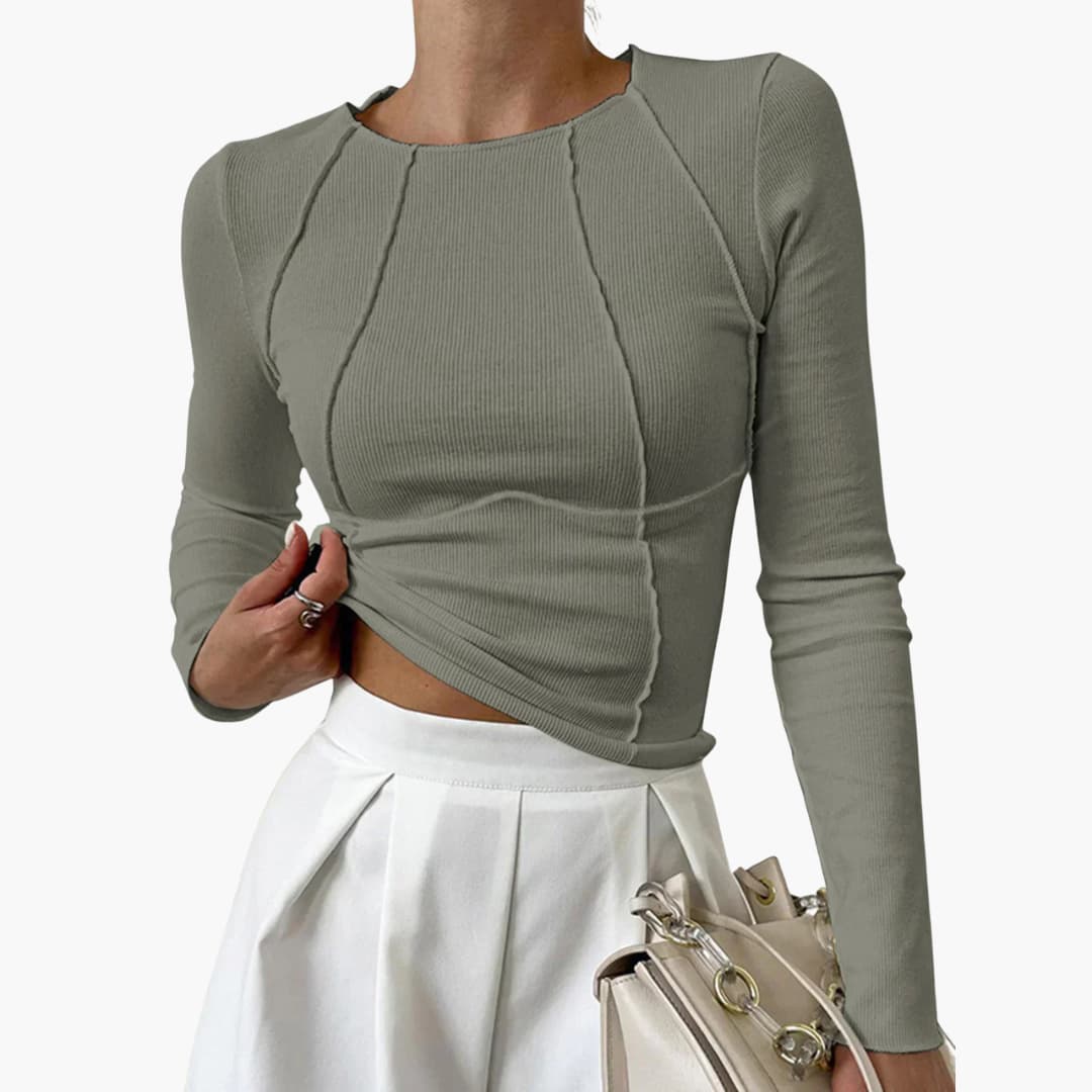 Camilla | Long Sleeve Top with Sculpted Seams