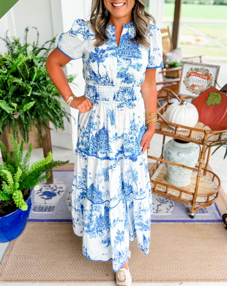 Felicity | Classic Toile Maxi Dress