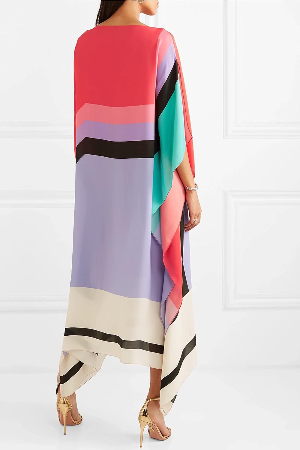 Aria | Women's Caftan Dress Geometric Print Batwing Sleeve Maxi Dress