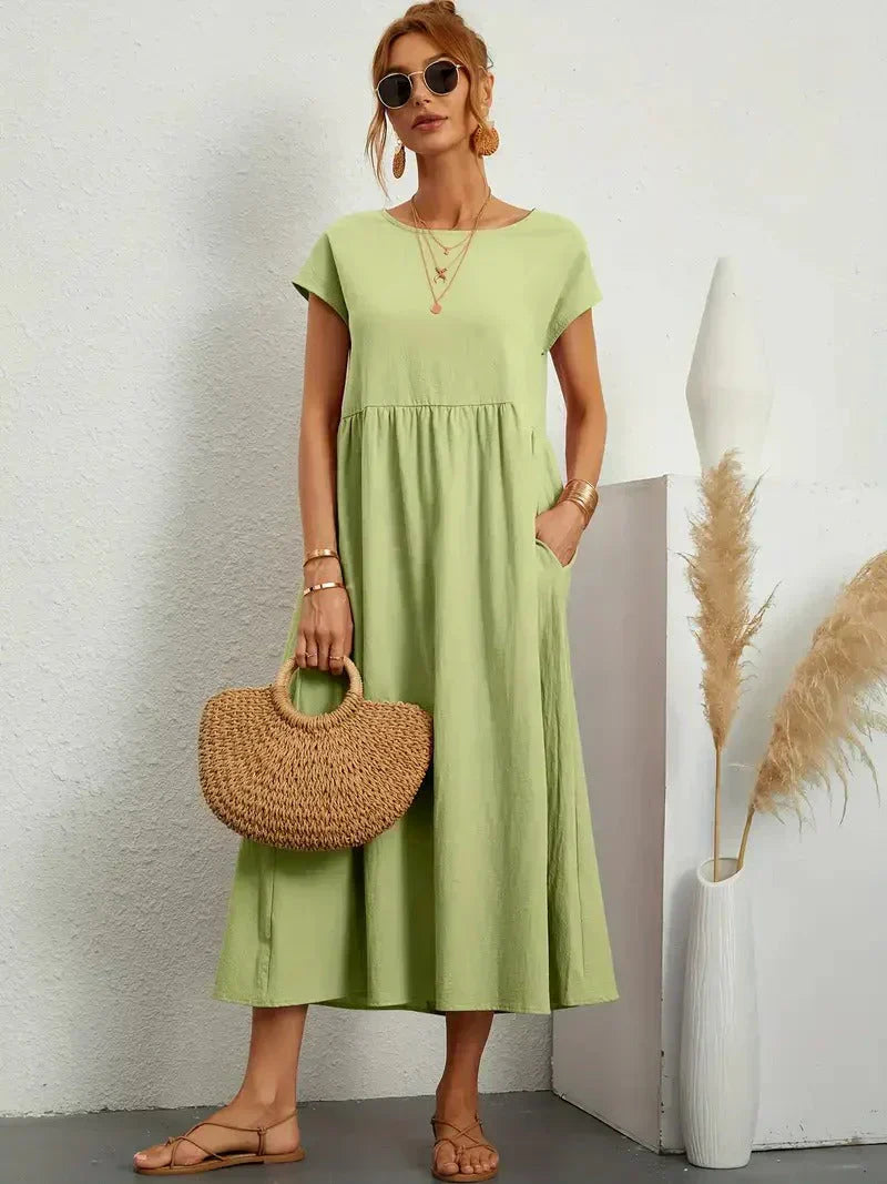 Clara | Women's Lightweight Dress with Short Sleeves and A-Line Cut