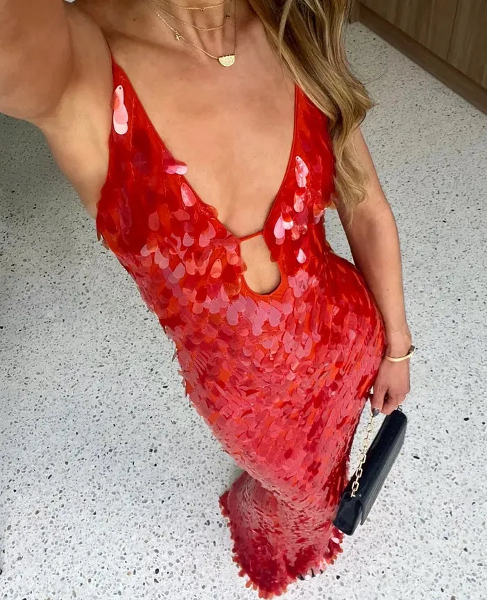 Adria | Women's Backless Sequin Dress with Elegant Design and Versatile Style