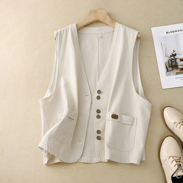 Clara | Button Vest with Relaxed Fit