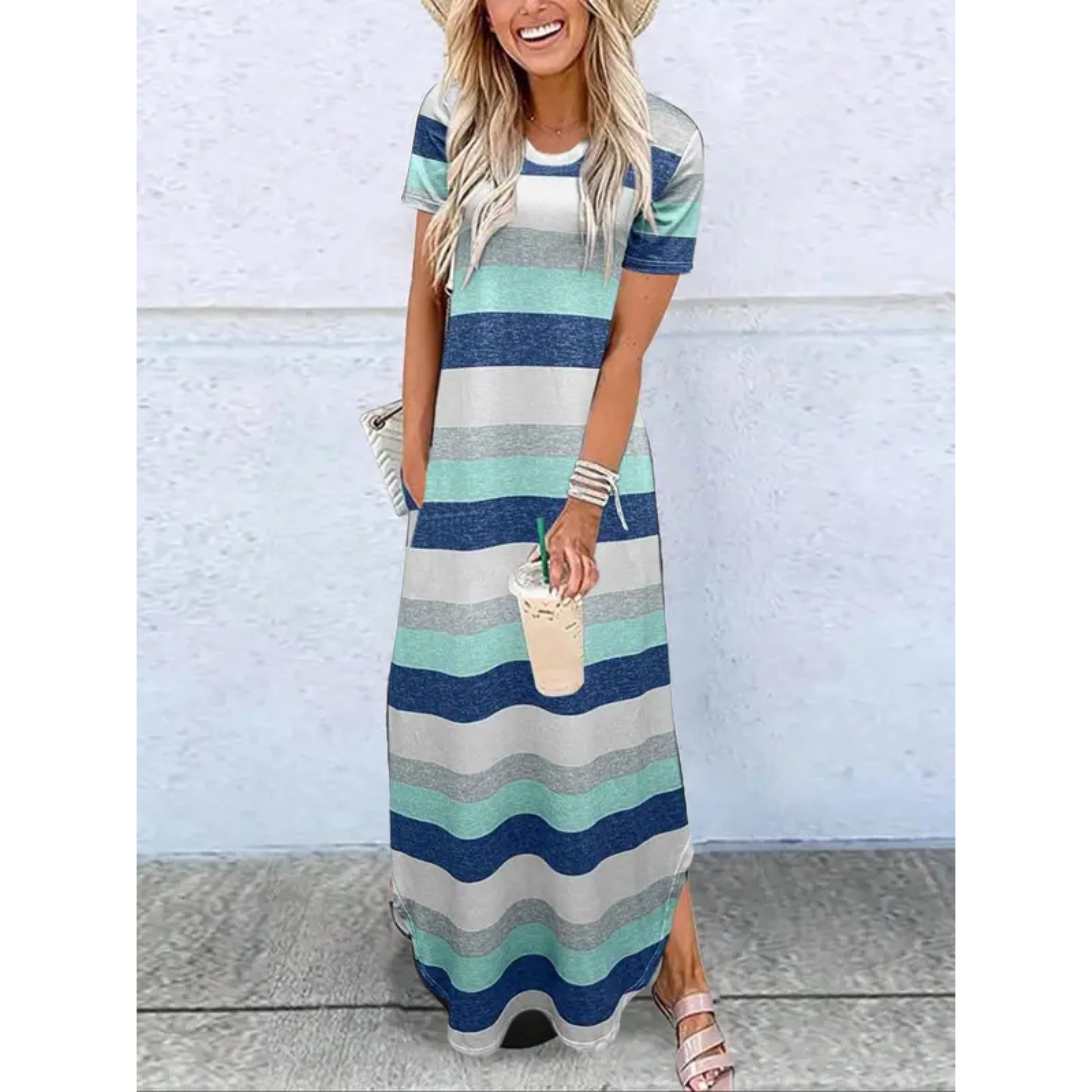Dora | Casual Summer Round Neck Maxi Dress