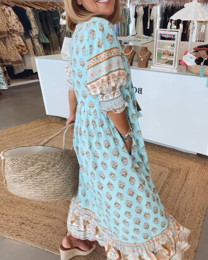 Bellemont | Women's Boho Midi Dress with Tassel Details and Flowing Design