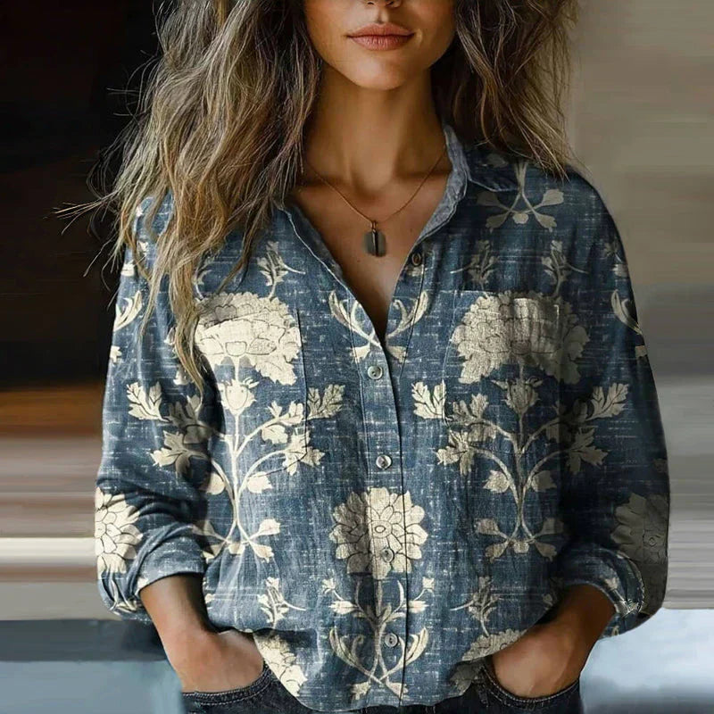 Camellia | Vintage Blouse with Bohemian Pattern