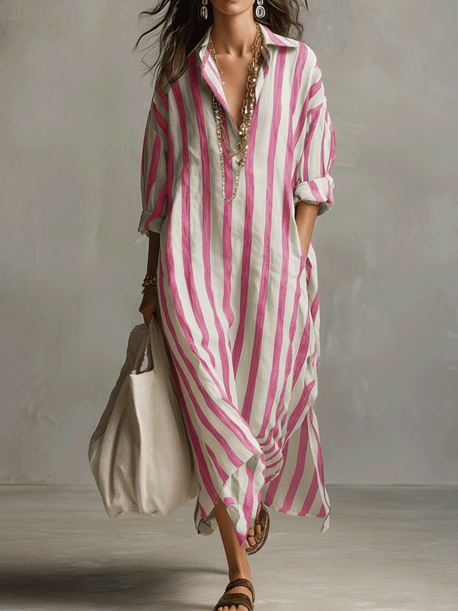 Brielle | Bohemian Maxi Dress with Casual Striped Design