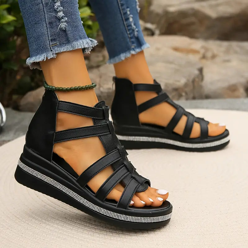 Hannah | Comfort Sandals with Rhinestone Decoration