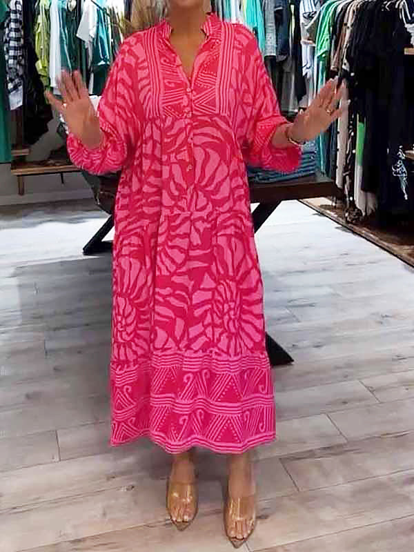 Fiorabelle | Women's V Neck Flowy Dress with Loose Fit and Tummy Control