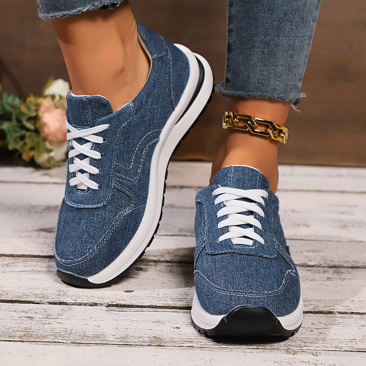 Blaire | Women's Sneakers with Denim Fabric and Supportive Design