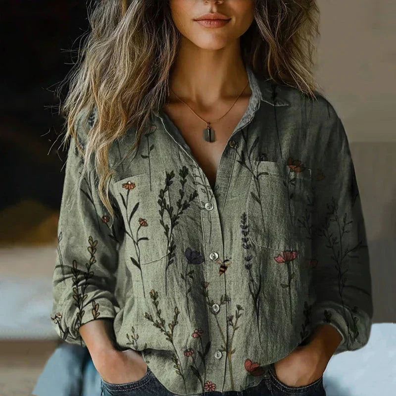 Camellia | Vintage Blouse with Bohemian Pattern