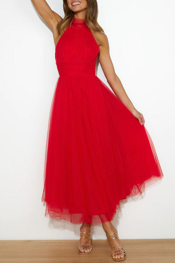 Bennett | Women's Tulle Dress with A-Line Silhouette and Sleeveless Design