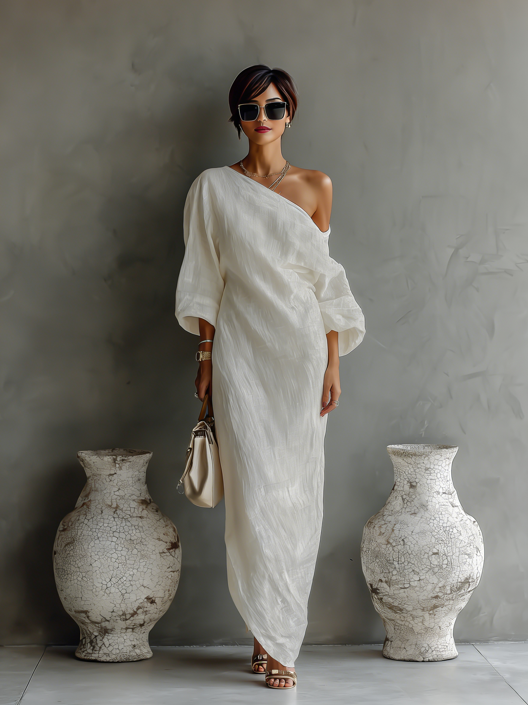 Emily | Women's One-Shoulder Flowing Elegant Dress