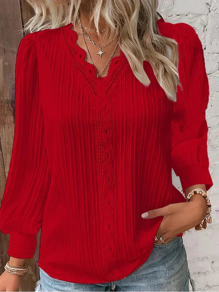 Aurelia | Blouse with Chiffon and Lace Accents