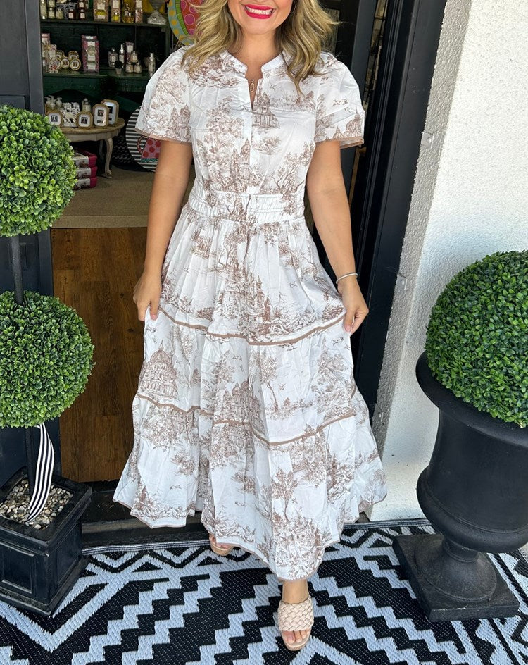 Felicity | Classic Toile Maxi Dress