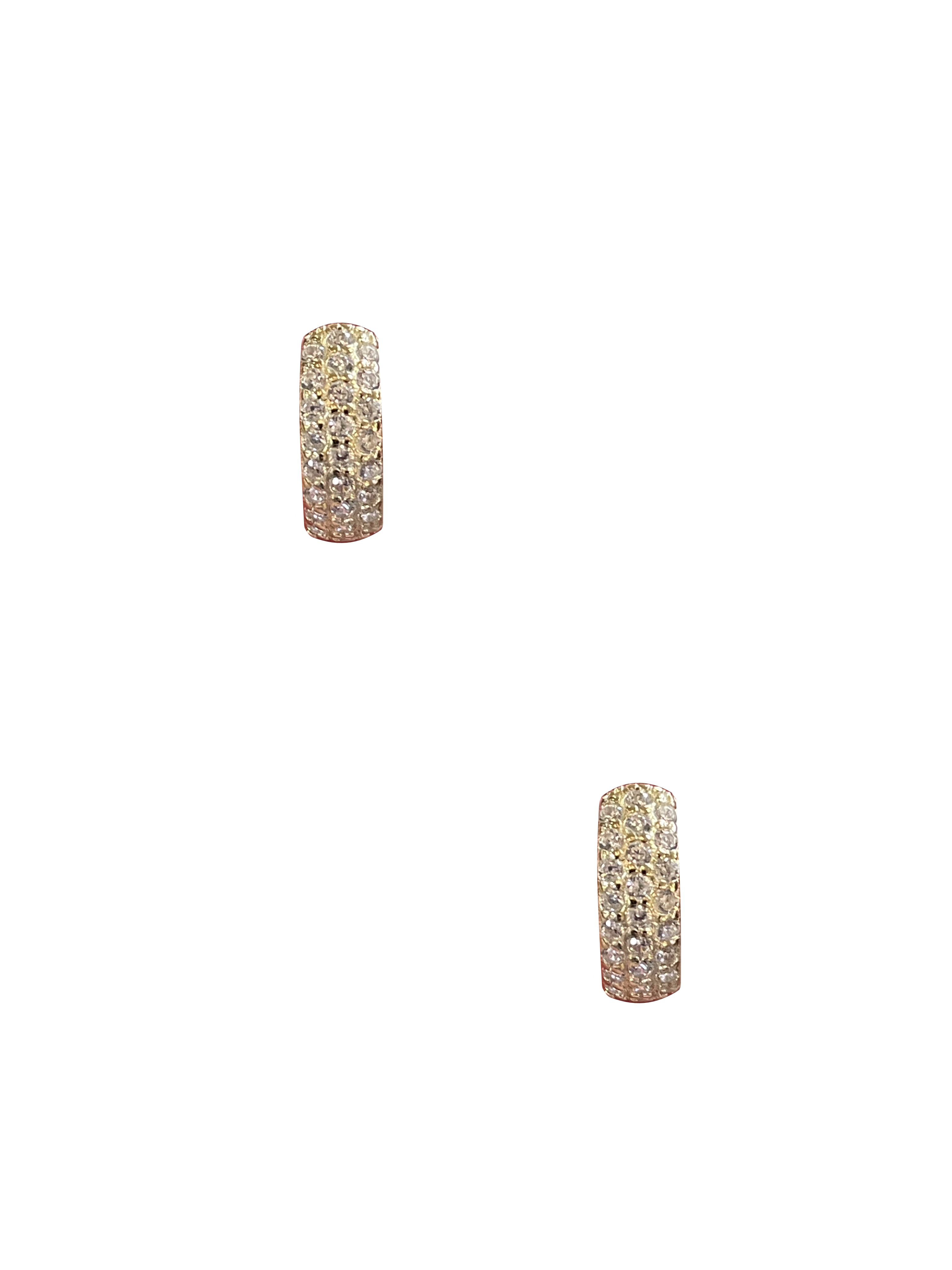 Classic Pave Huggies - Gold