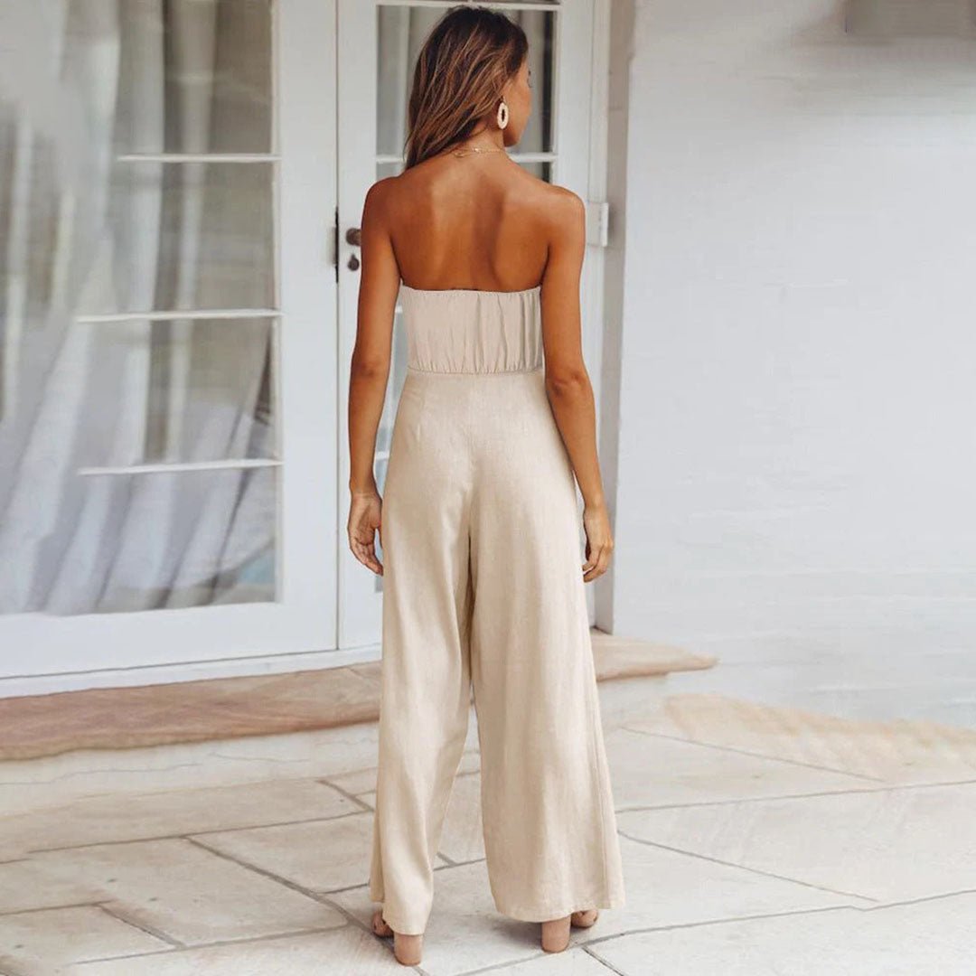 Amara | Women's Wide Leg Jumpsuit with Strapless Design