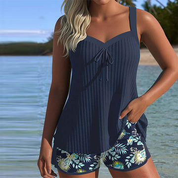 Cassandra | Women's Tummy Control Striped Tankini
