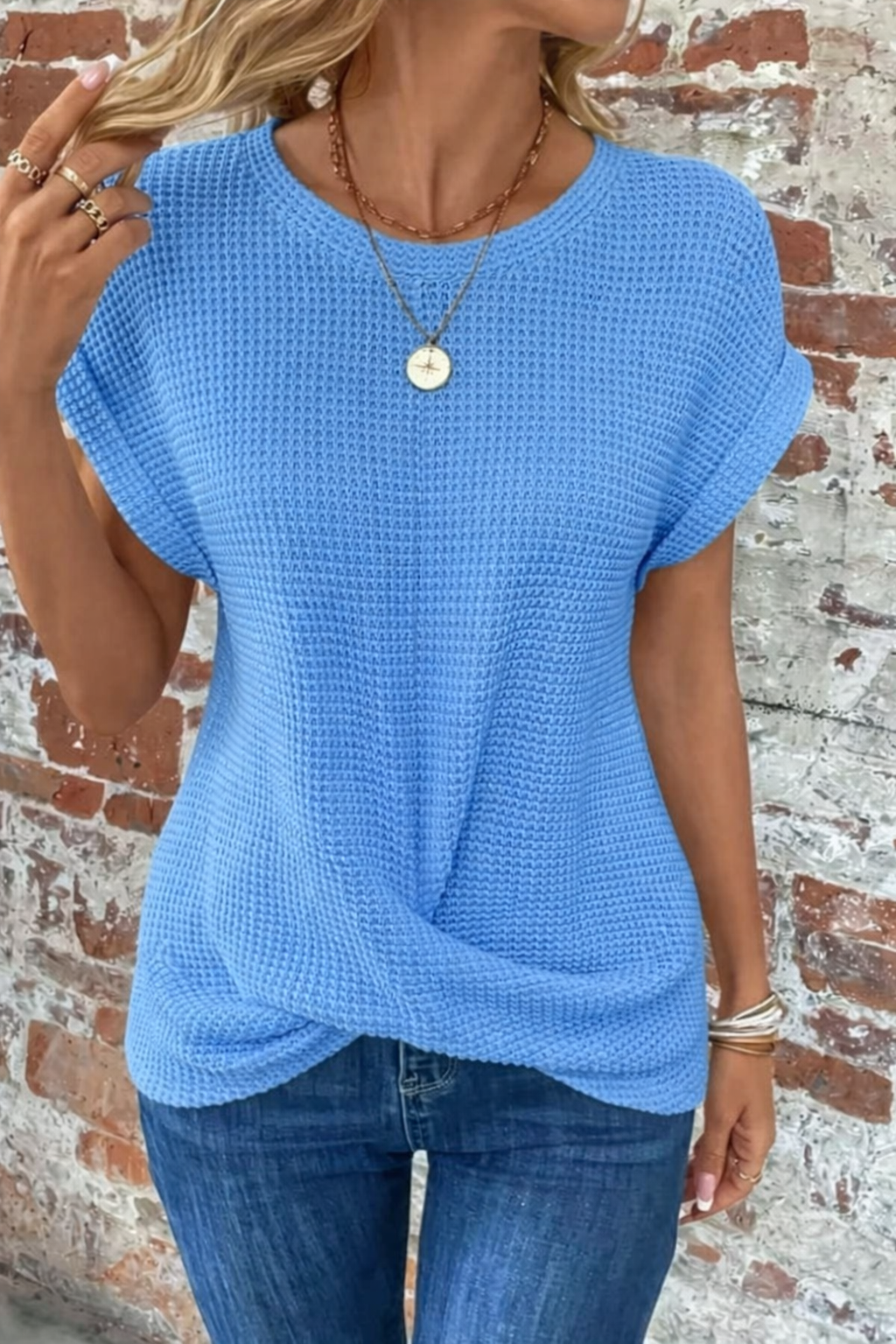 Hadley | Waffle Twist Tee ¡ª Modern, Versatile, Stylish
