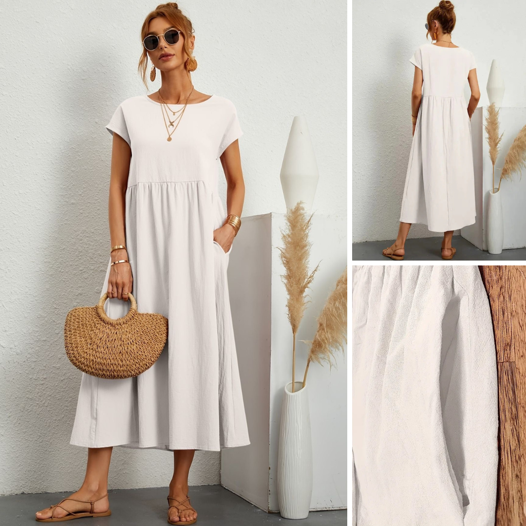 Clara | Women's Lightweight Dress with Short Sleeves and A-Line Cut