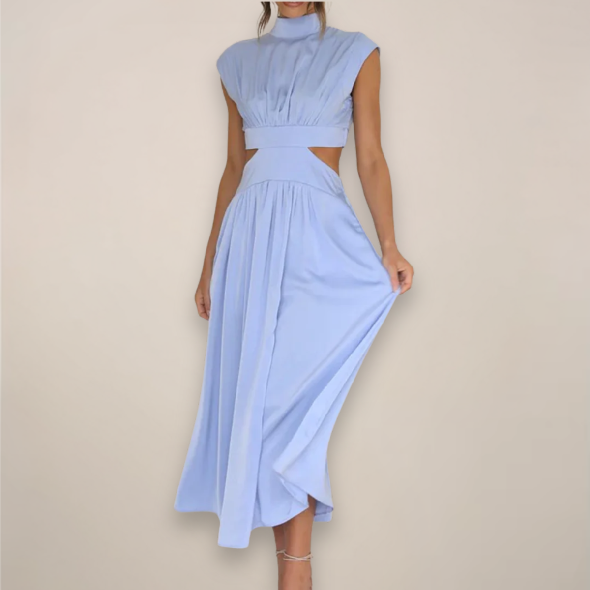 Alessia | Stylish Cap Sleeve Maxi Dress Featuring Cut-Out Waist Detail
