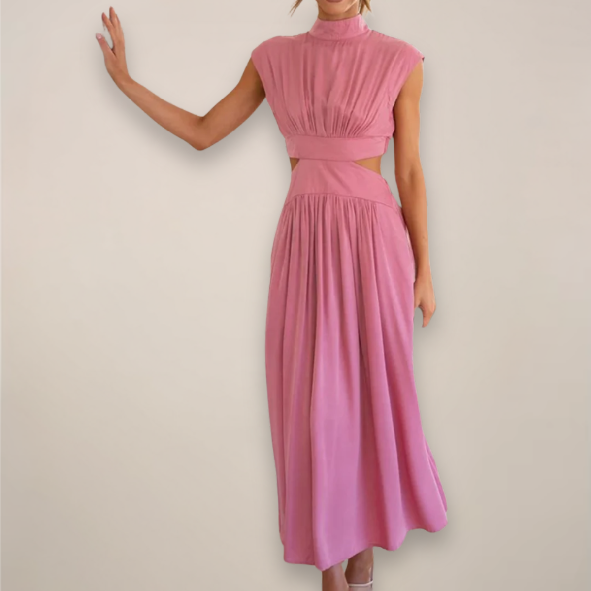Alessia | Stylish Cap Sleeve Maxi Dress Featuring Cut-Out Waist Detail