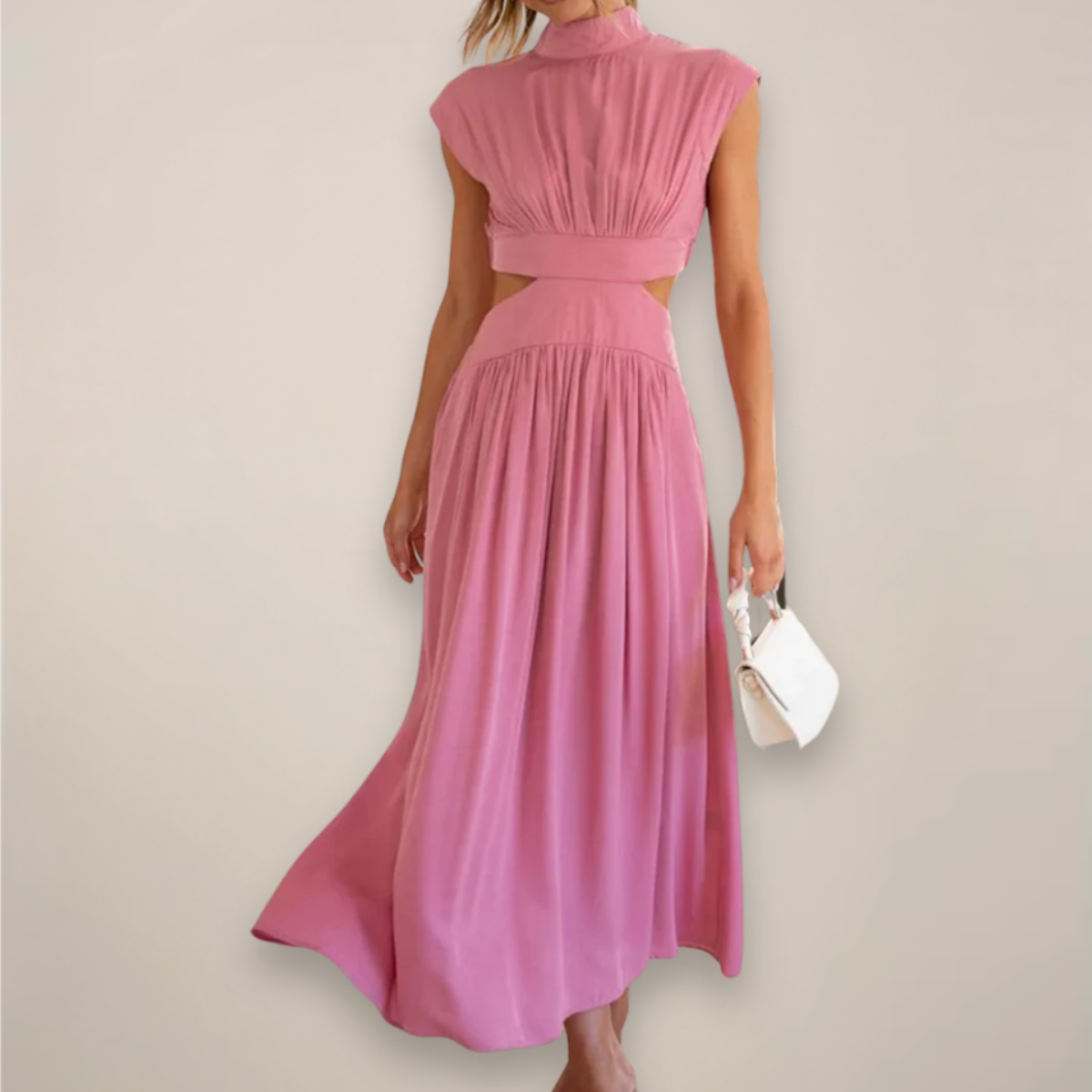 Alessia | Stylish Cap Sleeve Maxi Dress Featuring Cut-Out Waist Detail
