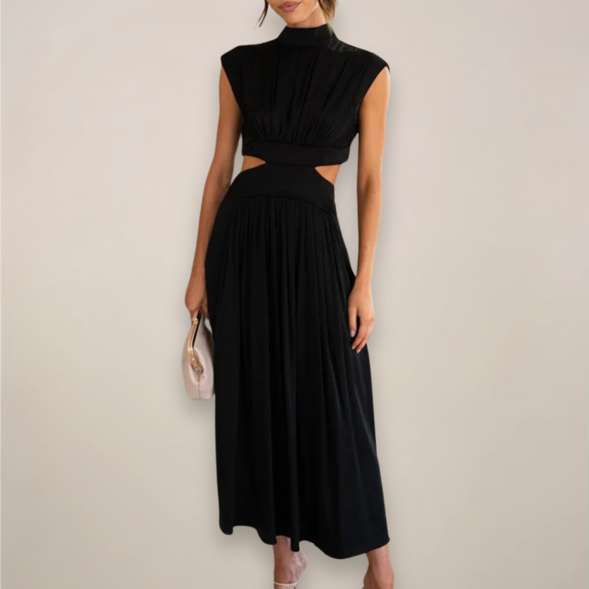 Alessia | Stylish Cap Sleeve Maxi Dress Featuring Cut-Out Waist Detail