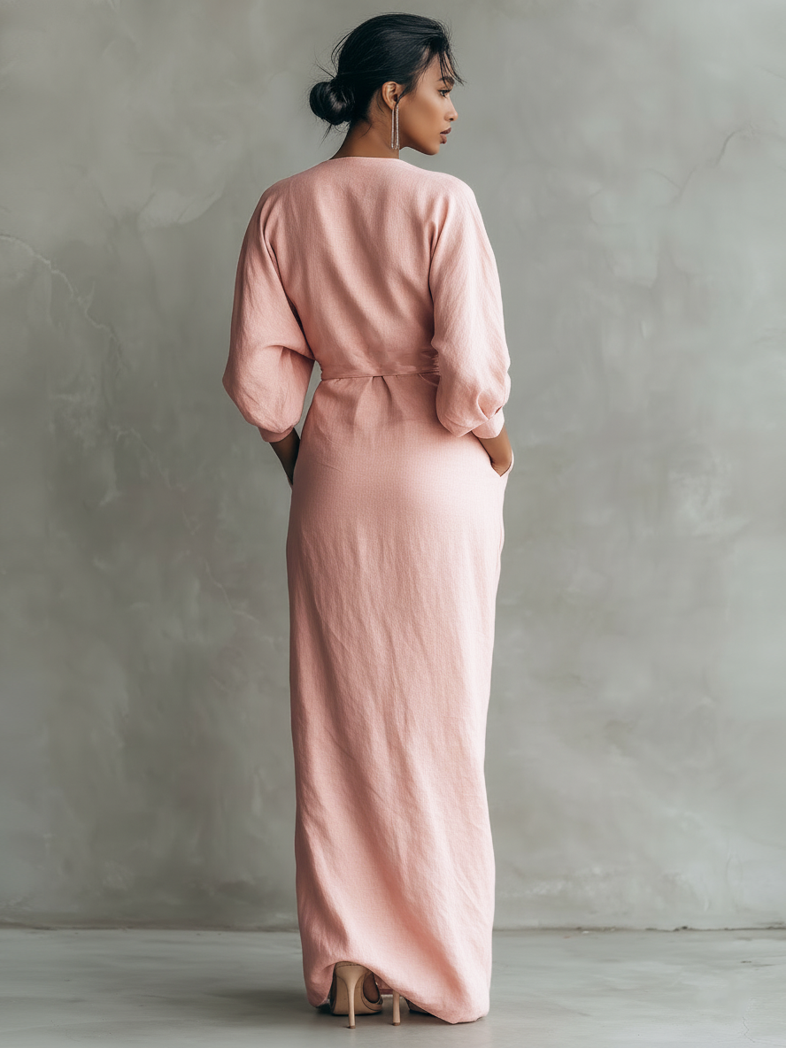 Amber | Minimalist V Neck Sleeveless Casual Maxi Dress