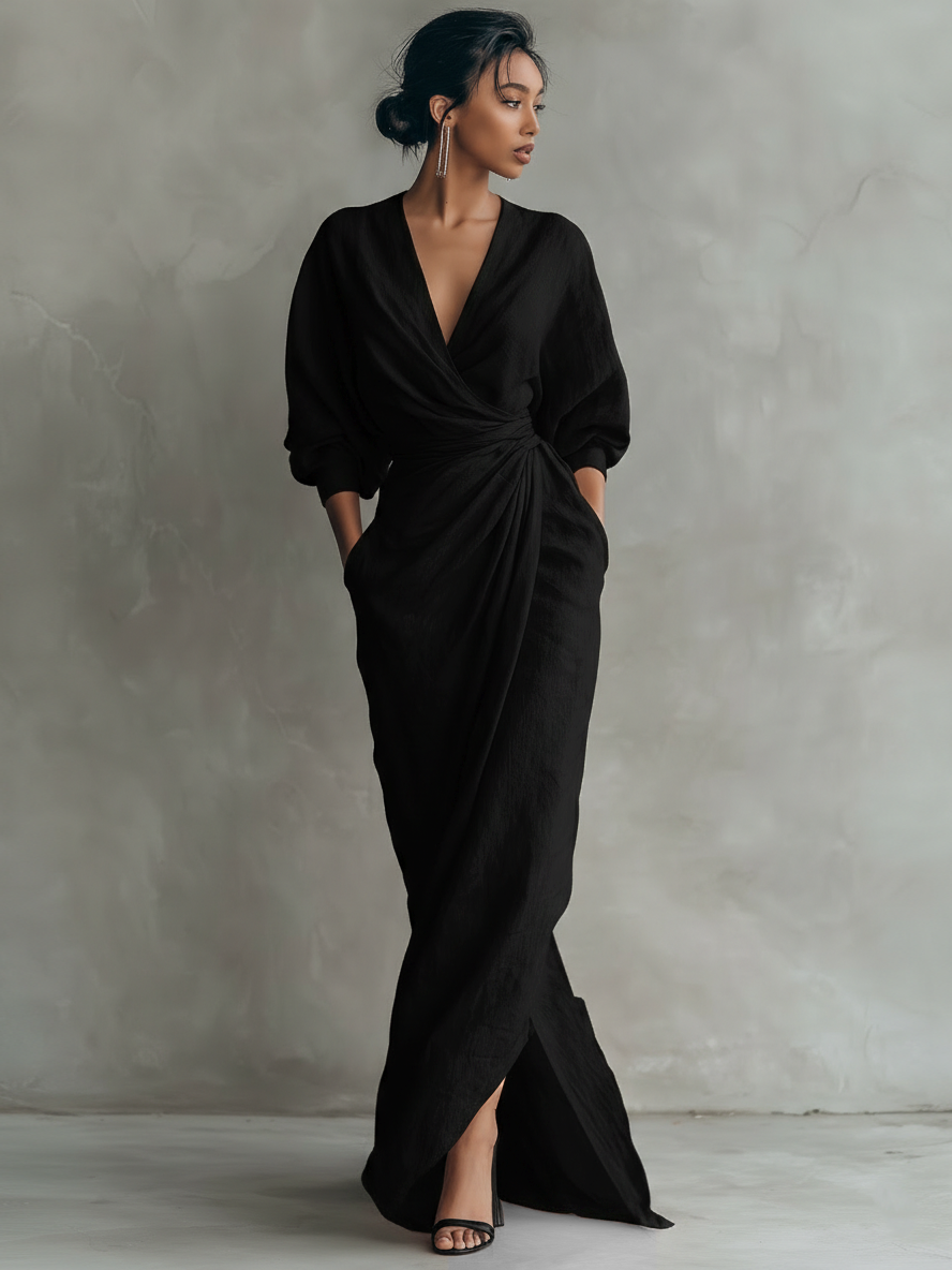 Amber | Minimalist V Neck Sleeveless Casual Maxi Dress