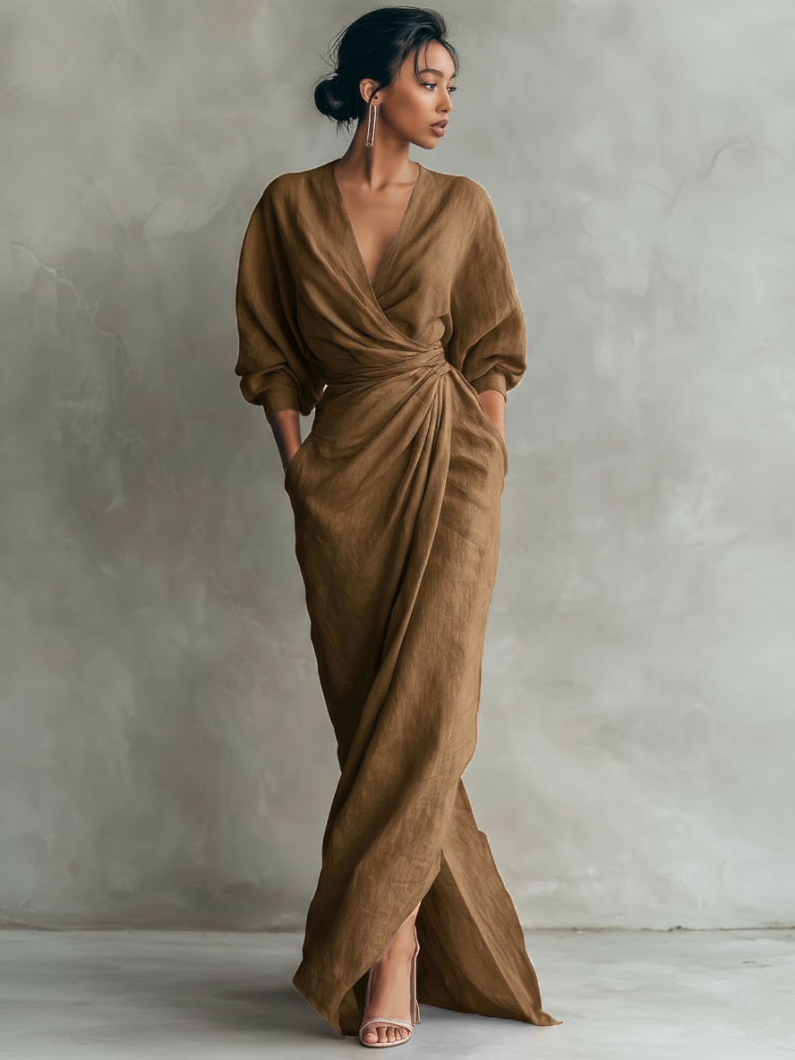 Amber | Minimalist V Neck Sleeveless Casual Maxi Dress
