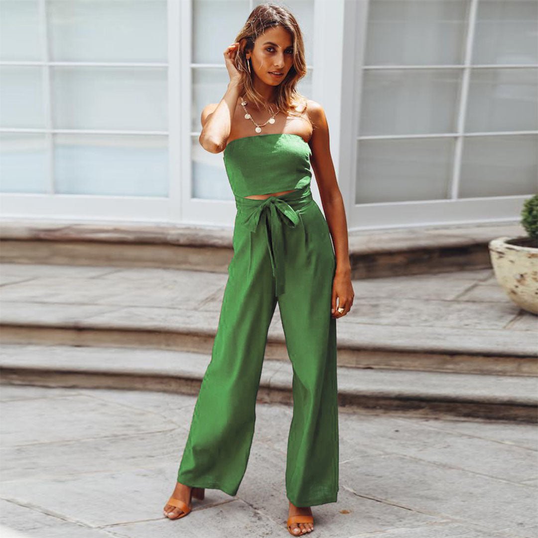 Amara | Women's Wide Leg Jumpsuit with Strapless Design