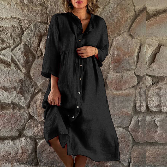 Avelora | Women's Midi Evening Dress with Flowing Design and Classic Style