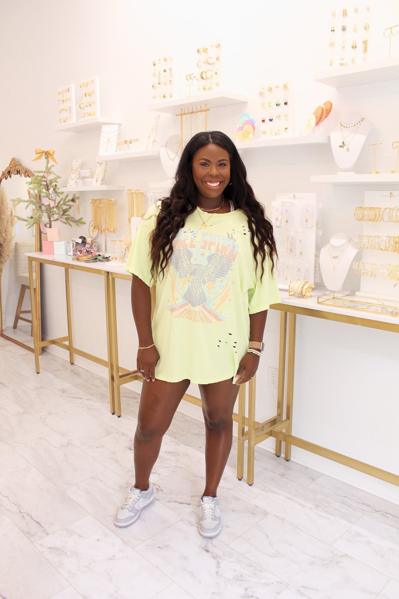 Lime Green Free Spirit Graphic Tee