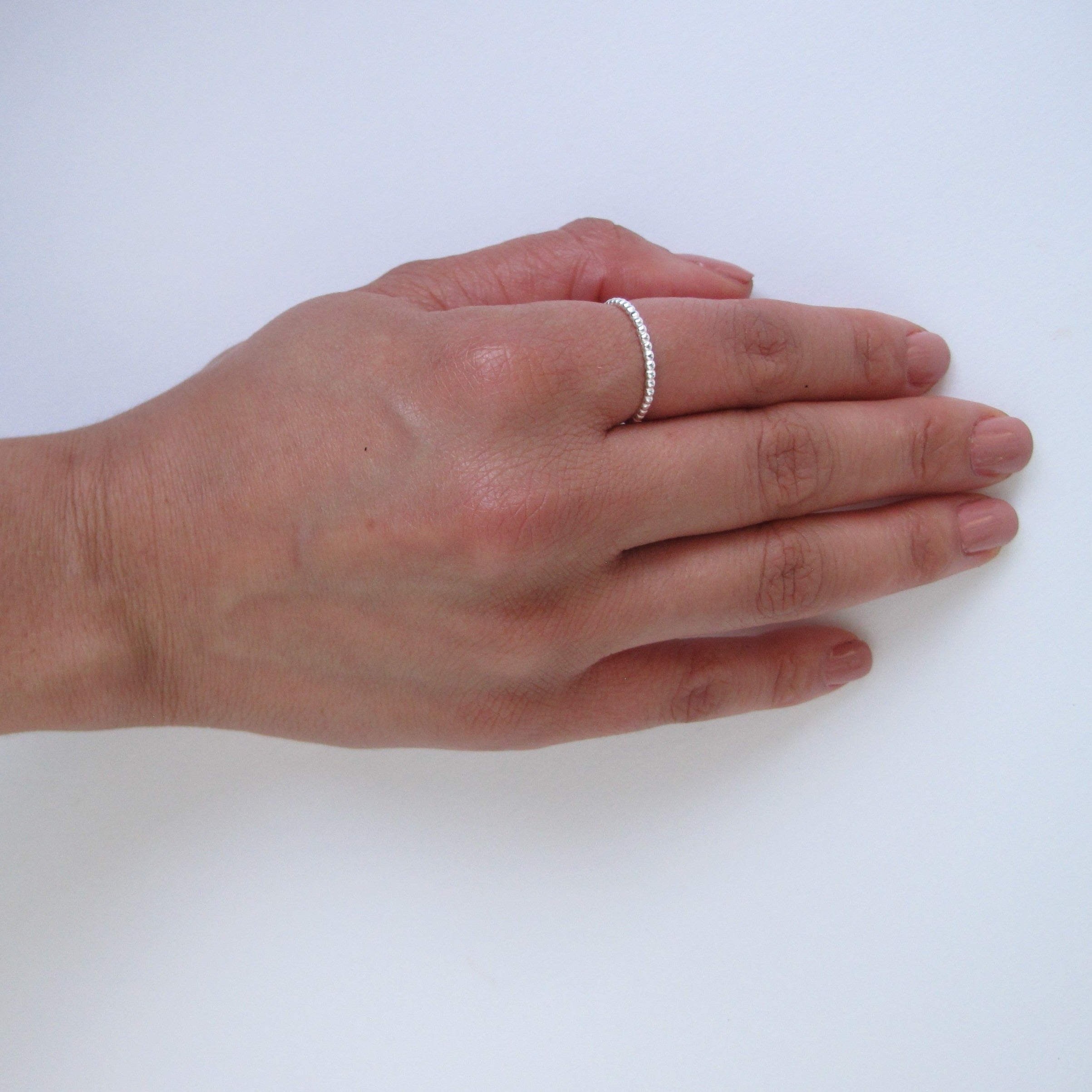 Beaded Silver Ring