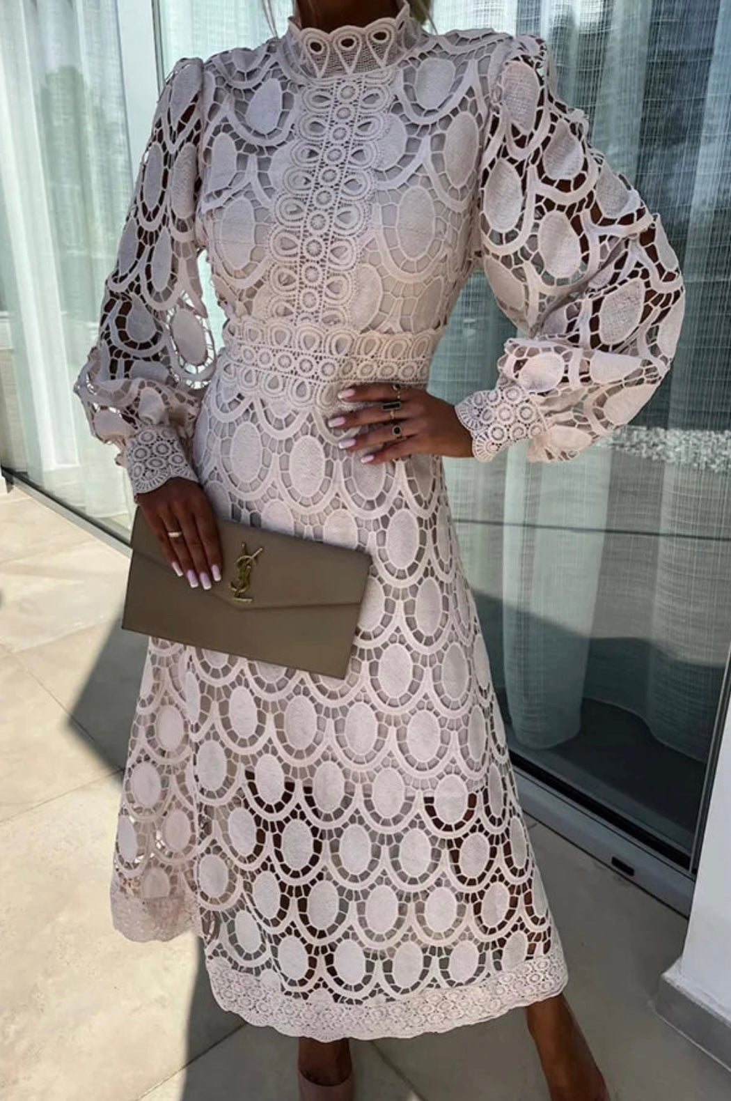Fiorella | Women's Lace Dress with Intricate Design and Classic Fit