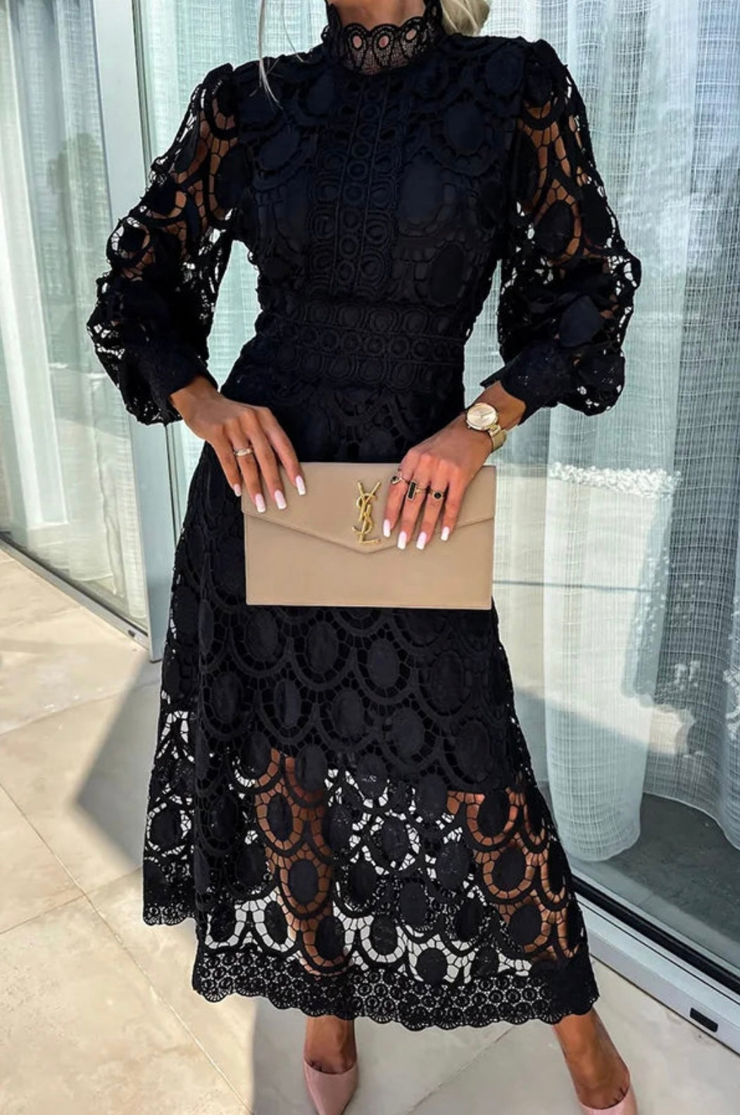 Fiorella | Women's Lace Dress with Intricate Design and Classic Fit