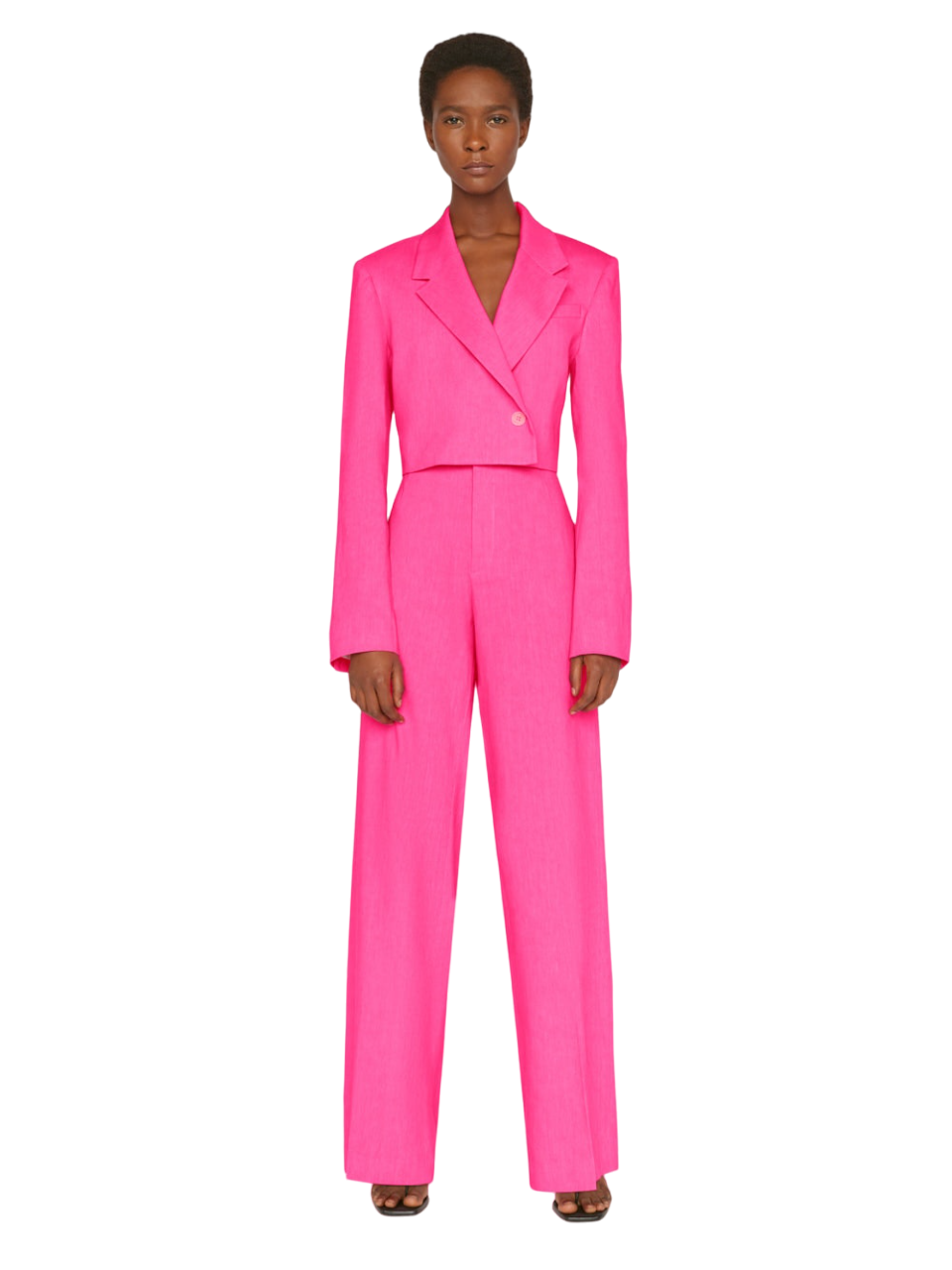 High Rise Wide Leg Trouser - Flamingo