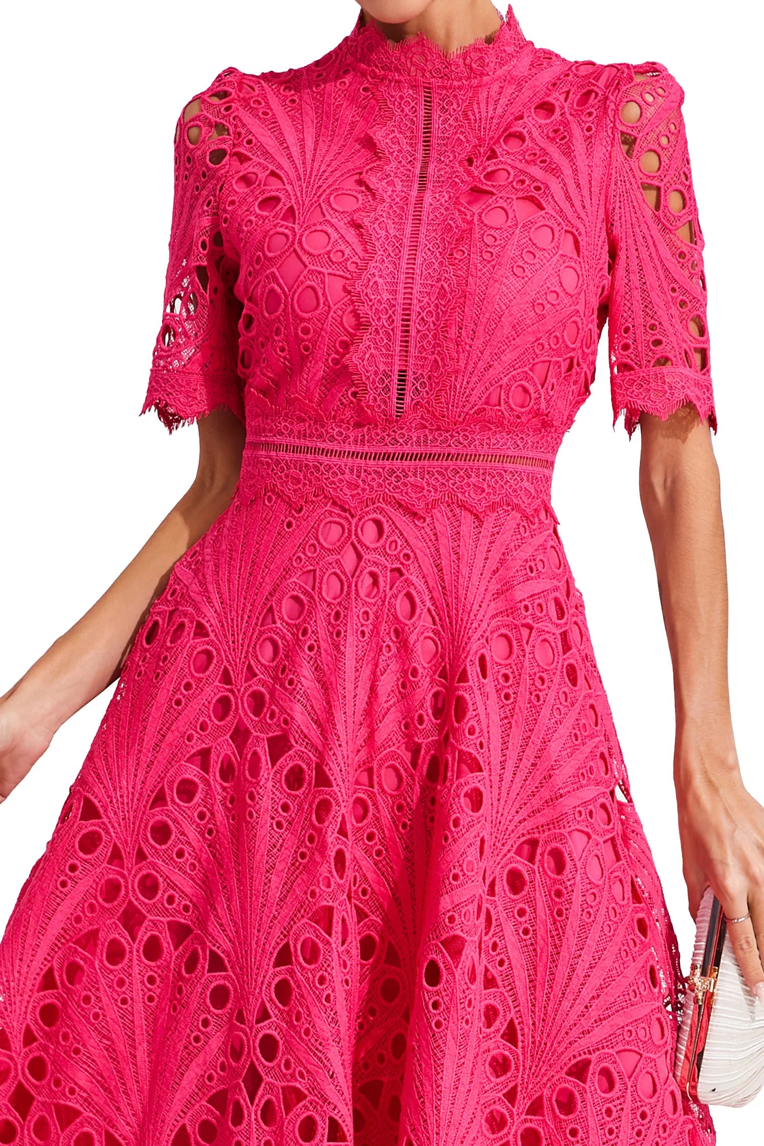 Gabriella | Elegant Lace Midi Dress for Weddings and Special Occasions