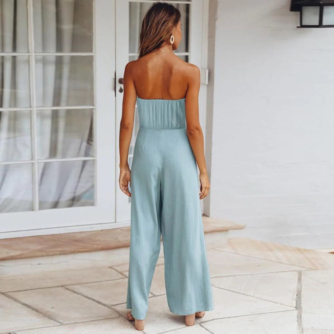 Amara | Women's Wide Leg Jumpsuit with Strapless Design
