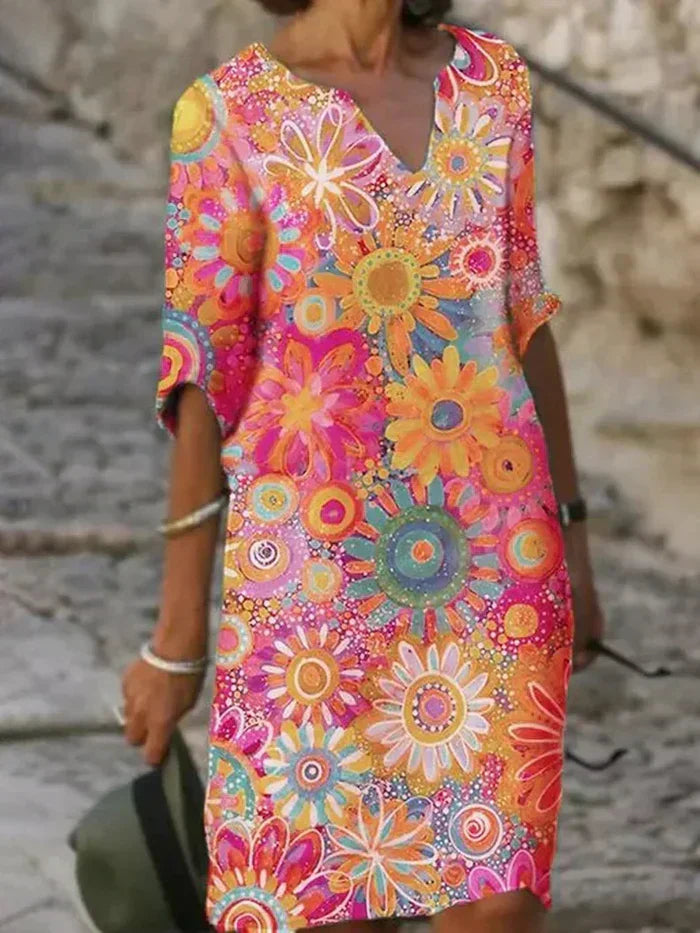 Elaraine | Women's Evening Dress with Floral Design and Tummy Control