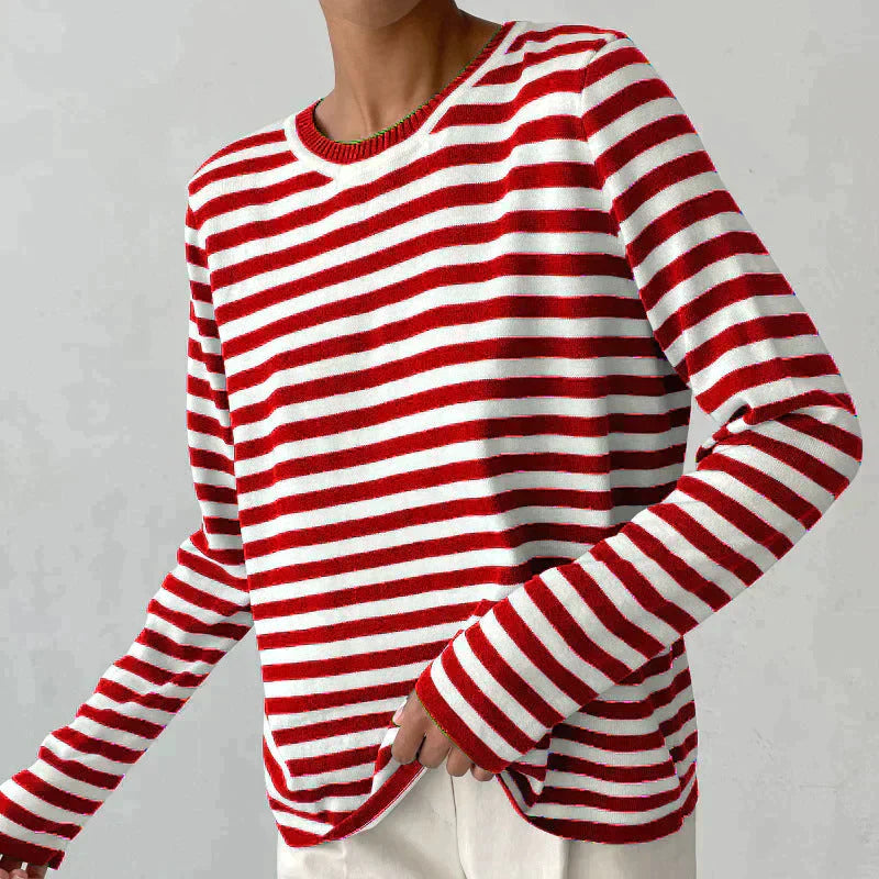 Aubrielle | Striped Summer T-Shirt with Short Sleeves