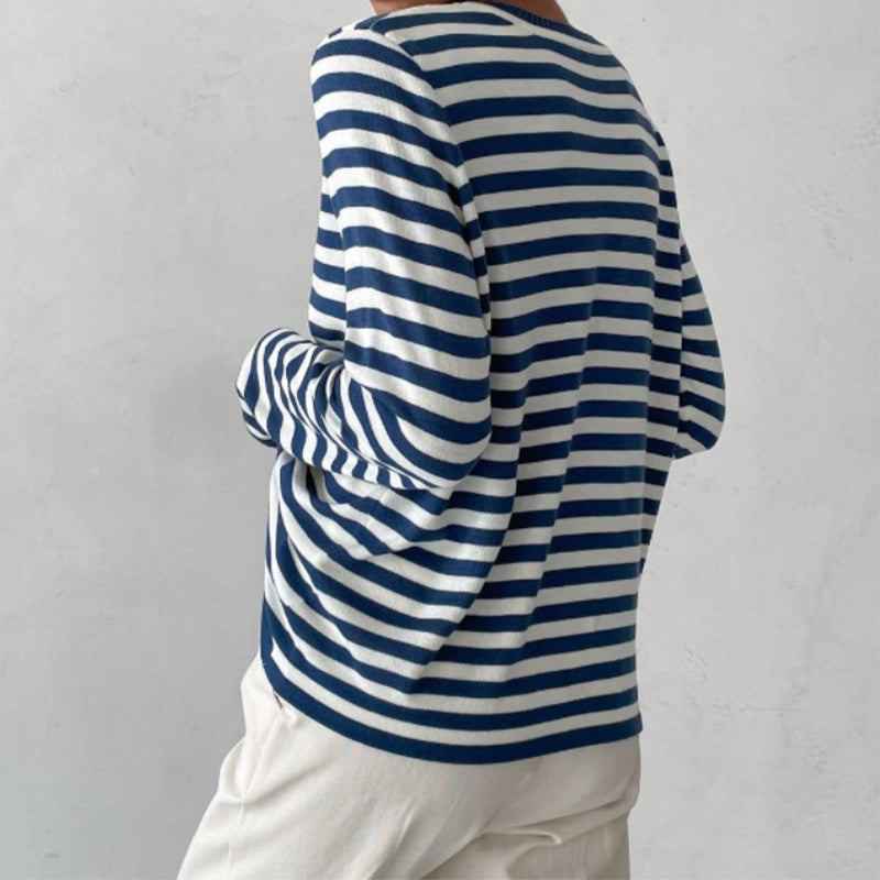 Aubrielle | Striped Summer T-Shirt with Short Sleeves