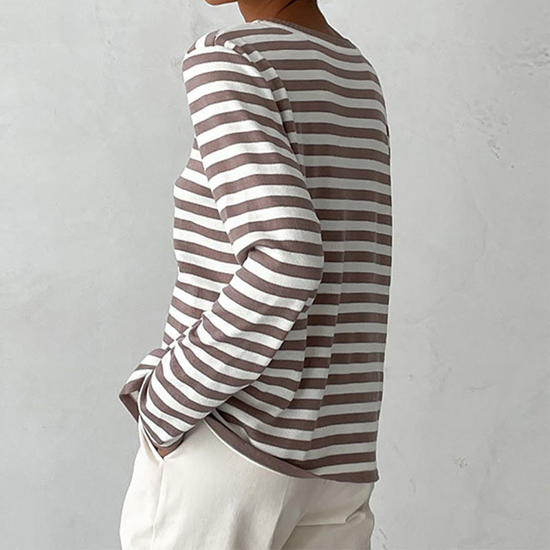 Aubrielle | Striped Summer T-Shirt with Short Sleeves