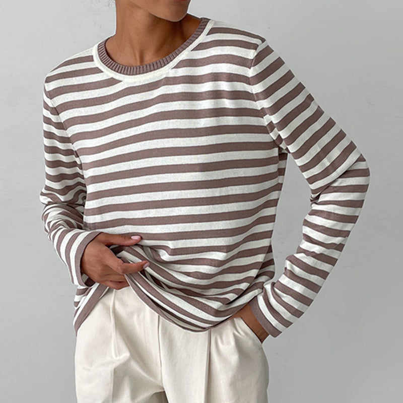 Aubrielle | Striped Summer T-Shirt with Short Sleeves