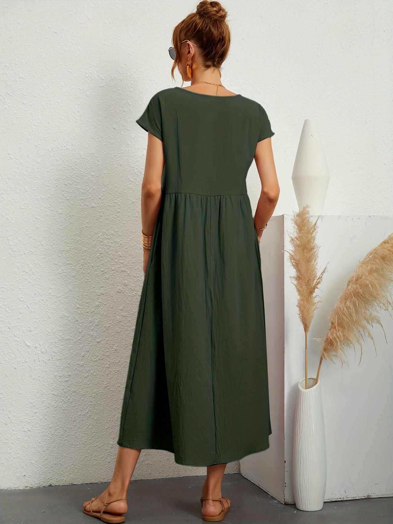 Clara | Women's Lightweight Dress with Short Sleeves and A-Line Cut